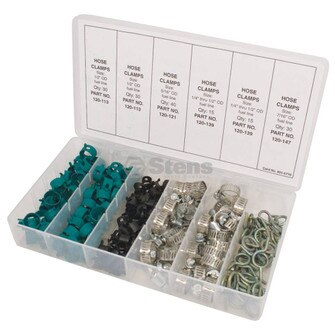 Hose Clamp Assortment, 160 Piece Kit (Stens 415-170)