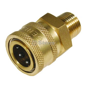 Quick Coupler Socket, 3/8" Male Brass (Stens 758-591)